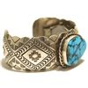 Image 2 : Old Pawn Navajo Spider Web Turquoise Sterling Silver Cuff Bracelet Women's Watch - B. Soce