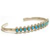 Image 2 : Old Pawn Zuni Turquoise Sterling Silver Cuff Bracelet - D. Peina