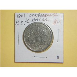 1861 CONFEDERATE 1/2 DOLLAR(re-strike)