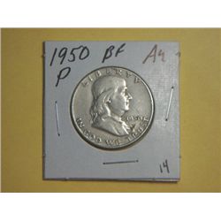 1950 BEN FRANKLIN SILVER 1/2 DOLLAR