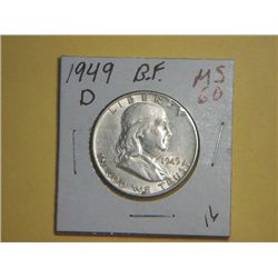 1949 BEN FRANKLIN SILVER 1/2 DOLLAR