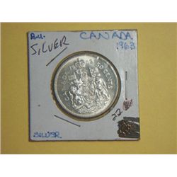 1963 SILVER CANADIAN 1/2 DOLLAR