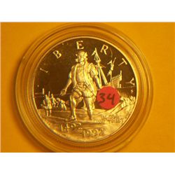 1992 S COLUMBUS DISCOVERY OF AMERICA1/2 DOLLAR