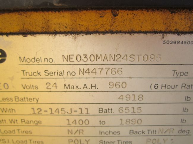 Yale NE030 Stand Up Forklift
