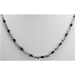 Genuine 8.42 ctw Sapphire Diamond Necklace14k
