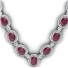 Image 1 : Certified 43.60 ctw Ruby& Diamond Necklace 18k 81 gram