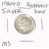 Image 1 : 1964-D ROOSEVELT SILVER DIME *RARE MS HIGH GRADE*!!
