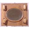 Image 1 : Lot 081_: Oak Hat Rack with Deer Hooves &  Mirror, Ca. 1900
