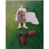 Image 1 : Lot 147_: O/C Landscape of Man Laying on Grassy Field, Ca. 1980