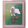 Image 2 : Lot 147_: O/C Landscape of Man Laying on Grassy Field, Ca. 1980