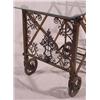 Image 2 : Lot 150_: Expandable Iron Coffin Stand on Wheels