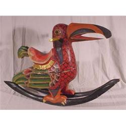 Lot 171_: Carved & Painted Toucan Rocking Bird Toy