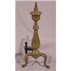 Image 2 : Lot 181_: Pair of Brass Andirons with Urn Shaped Tops