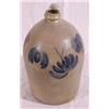 Image 1 : Lot 202_: Cobalt Blue Decorated Stoneware 2 Gallon Jug