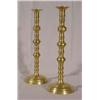 Image 1 : Lot 334_: Tall Turned Brass Candle Sticks