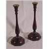Image 1 : Lot 340_: Pair of Walnut Candle Sticks