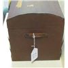 Image 2 : 1800s Doll Dome Top Trunk in Original Red Paint and Hardware with leather handle and interior tray
