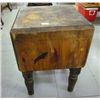 Image 2 : 19th C Large Butcher Block on Legs 34" Tall x 24" Wide x 24" Deep
