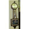Image 1 : 19th C New Haven Banjo Clock Keywind with Handpainted Front and Original Eagle on Crown 41" Tall