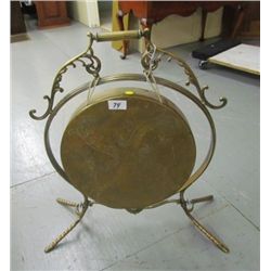 Brass Oriental Ceremonial Gong - adjustable - 27" tall x 17.5 diameter