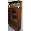 Image 2 : Walnut 2 Door Bookcase with 2 Drawer Base Mirrored Back 64" Tall x 38" Wide x 12" Deep