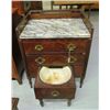 Image 2 : Very rare Victorian Marble topped Potty Chest w/back splash over 1-3part single drawer and 1 long dr
