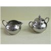 Image 1 : Pewter Creamer and Sugar Bowl by Metawa, Holland 94% approx 4' tall