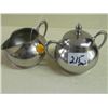 Image 2 : Pewter Creamer and Sugar Bowl by Metawa, Holland 94% approx 4' tall