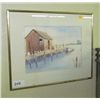 Image 1 : Watercolor by Elizabeth S Miller, local artist  - in frame 14 x17"