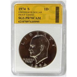 1974-S Eisenhower Dollar SGS PR70CAM