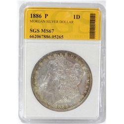 1886-P Morgan Silver Dollar SGS MS67