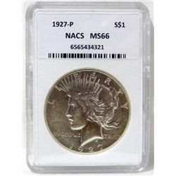 1927-P Peace Silver Dollar NACS MS66