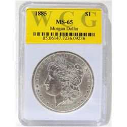 1885 Morgan Silver Dollar WCG MS65