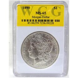 1890 Morgan Silver Dollar WCG MS65