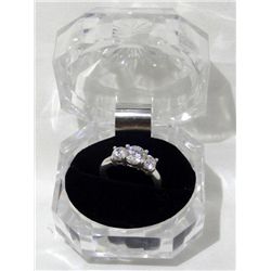 Ladies Past Present Future Silver Ring