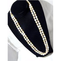 48" Single Strand Tri-Color Rice Pearl Necklace