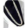 Image 1 : 48" Single Strand Tri-Color Rice Pearl Necklace