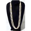 Image 3 : 48" Single Strand Tri-Color Rice Pearl Necklace