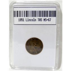 1951 Lincoln Cent MS-67 w/Appraisal