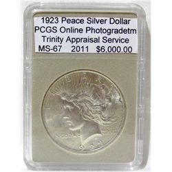 1923 Silver Peace Dollar MS-67 w/Appraisal