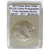 Image 1 : 1923 Silver Peace Dollar MS-67 w/Appraisal