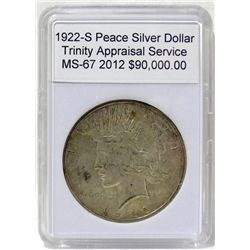 1922 Peace Silver Dollar MS-67 w/Appraisal