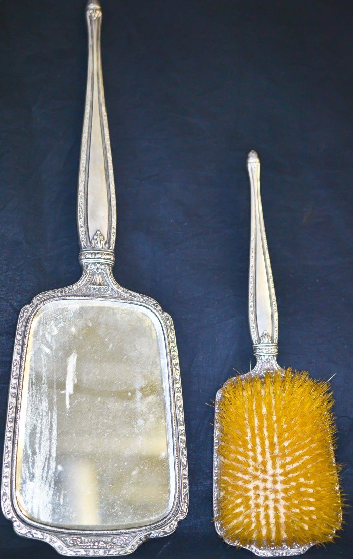 Vintage Sterling silver brush & mirror set