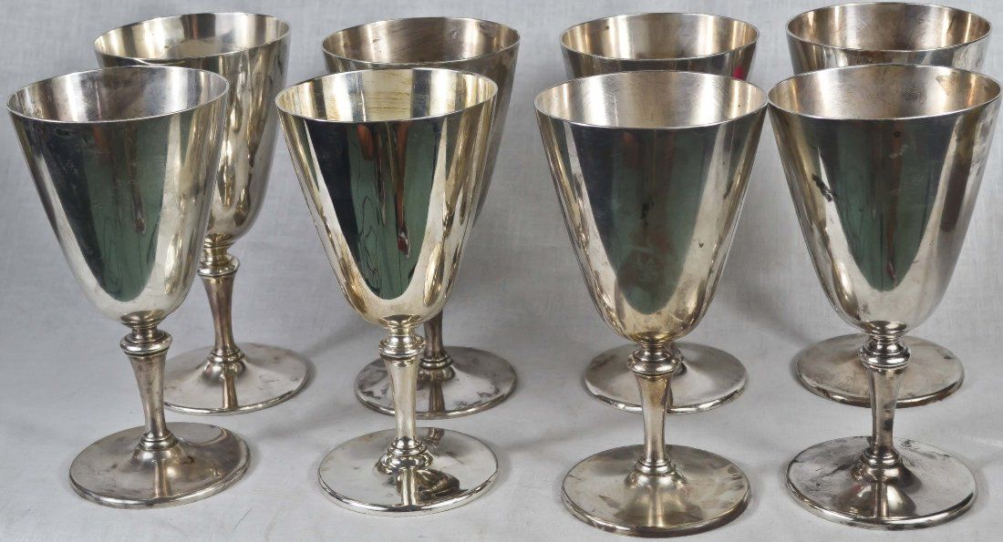 8 Vintage Tiffany&co sterling silver wine glasses