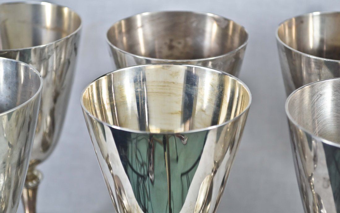 8 Vintage Tiffany&co sterling silver wine glasses