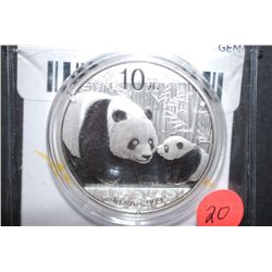 2011 China 10 Panda Foreign Coin; .999 Fine Silver 1 Oz.; GEM
