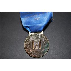 1987 Masonic Sesquicentennial Grand Lodge Medal W/Pin