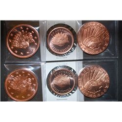Golden State Mint Copper Round; .999 Fine Copper 1/2 Oz. (2), Copper Round; .999 Fine Copper 1 Oz. (