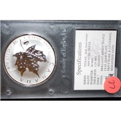 1998 Canada $5 "Mapleleaf" Foreign Coin; 9999 Fine Silver 1 Oz.