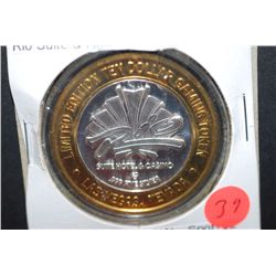 Rio Suite Hotel & Casino "Masquerade Village" Las Vegas NV Limited Edition Two-Tone $10 Gaming Token